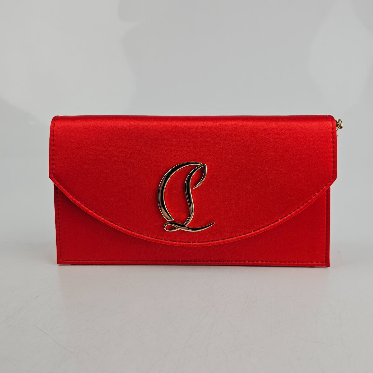 CHRISTIAN LOUBOUTIN Loubi54 Ole Red Satin Shoulder Bag New