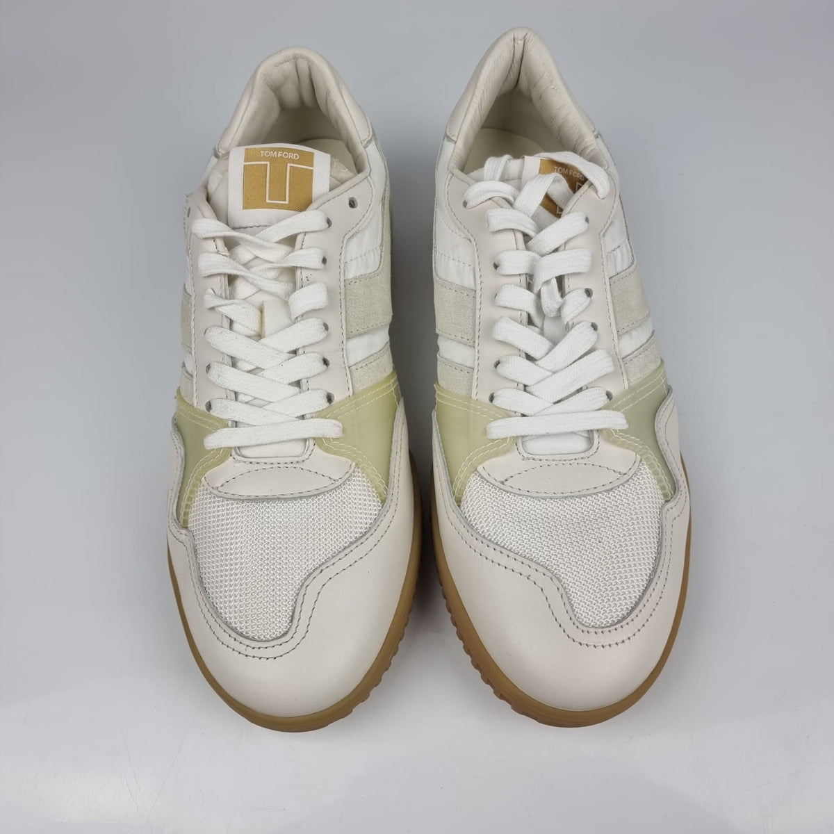 TOM FORD Jackson White Leather Low Top Sneakers New Size US 10 EU 43