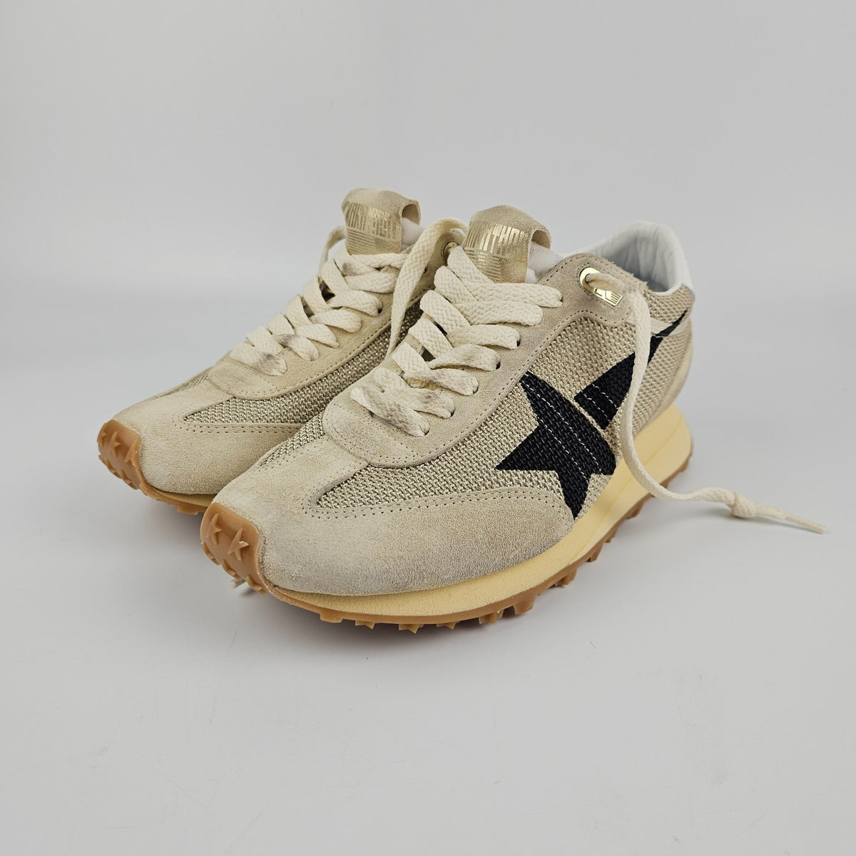 GOLDEN GOOSE Marathon Women's Beige Suede Sneakers New