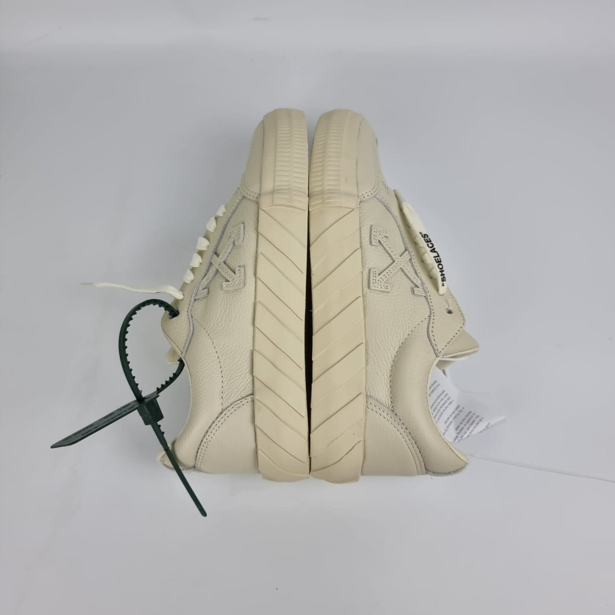 OFF-WHITE Women's Vulcanized Camel Leather Sneakers New Size 38 US 8