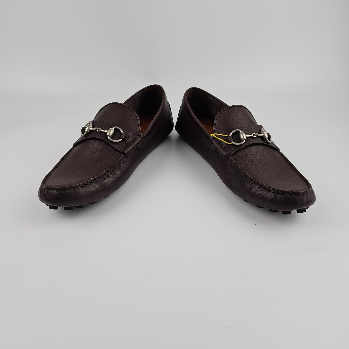 GUCCI Driver $930 Men's Brown Leather With Horsebit Loafers New & Authentic