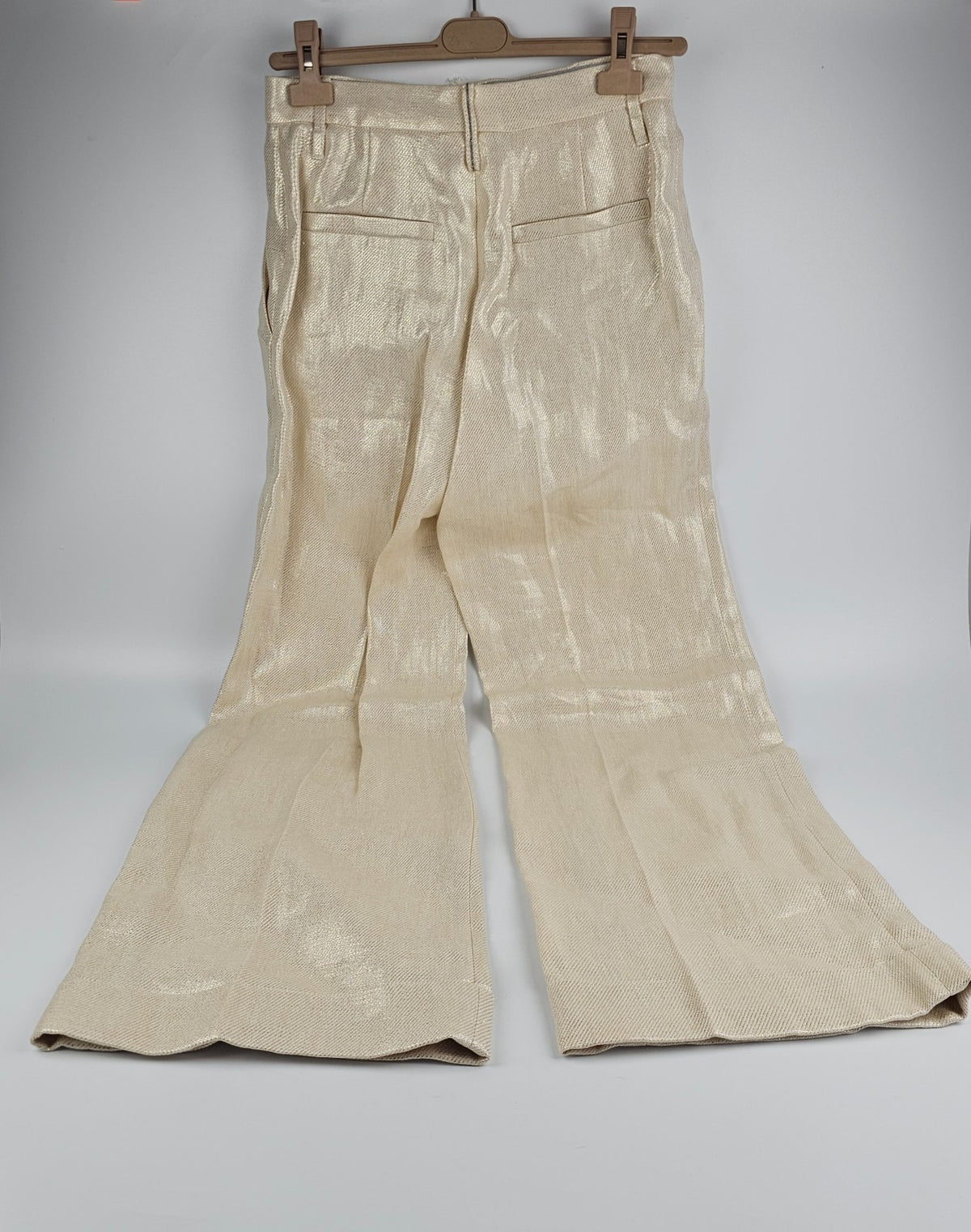 BRUNELLO CUCINELLI Panama/Platinum  Linen Trousers New & Authentic