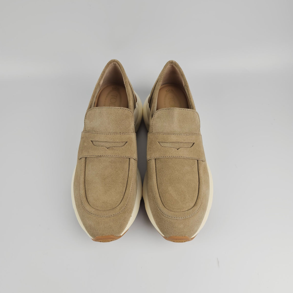 TOD'S Sport Runner Beige Suede Sneakers New And Authentic