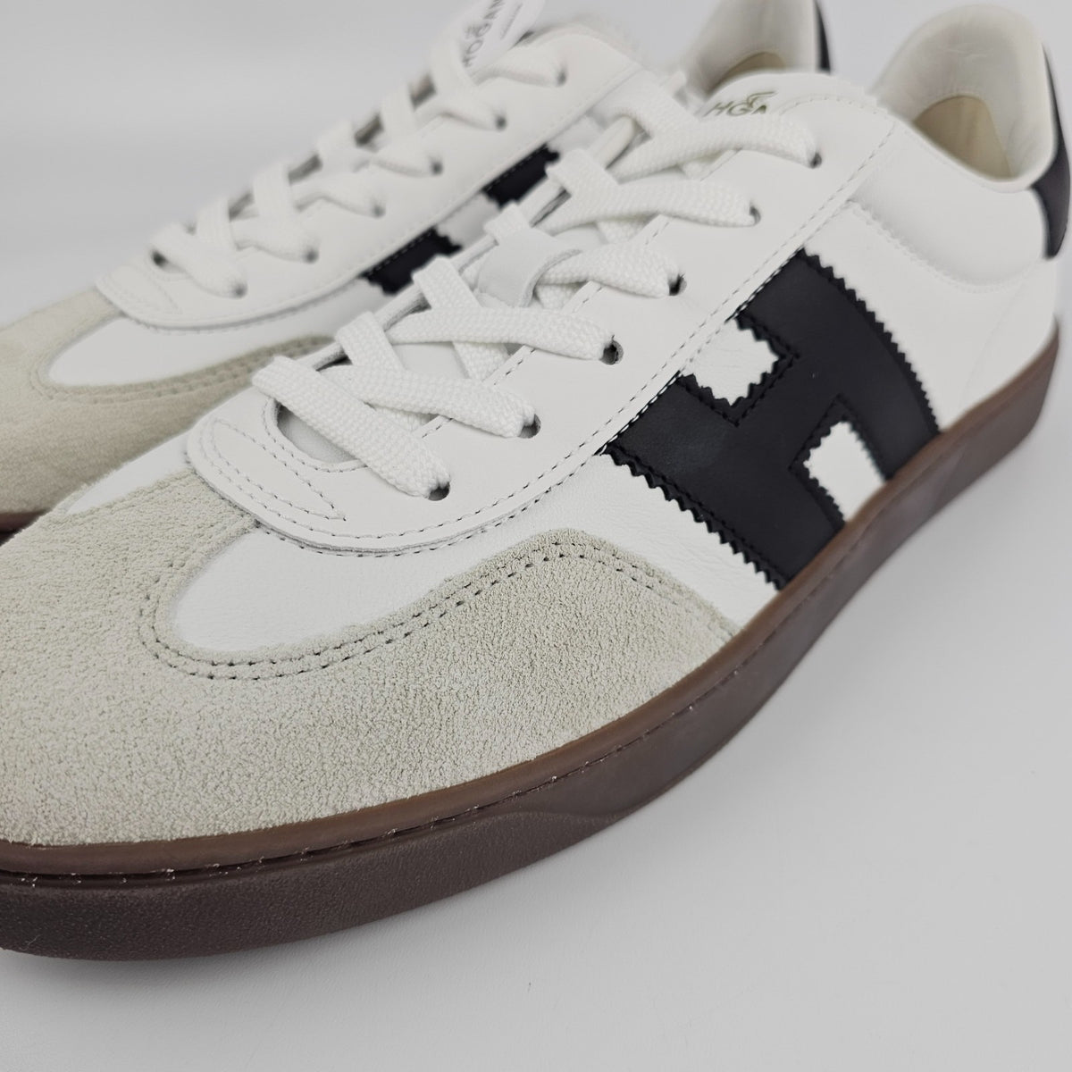 HOGAN Cool White Leather Suede Sneakers New & Authentic