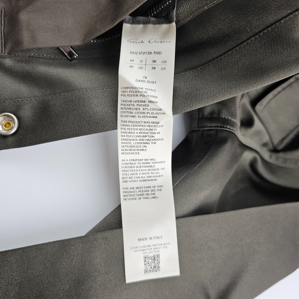 RICK OWENS Temple Outershirt Brown Shirt New & Authentic
