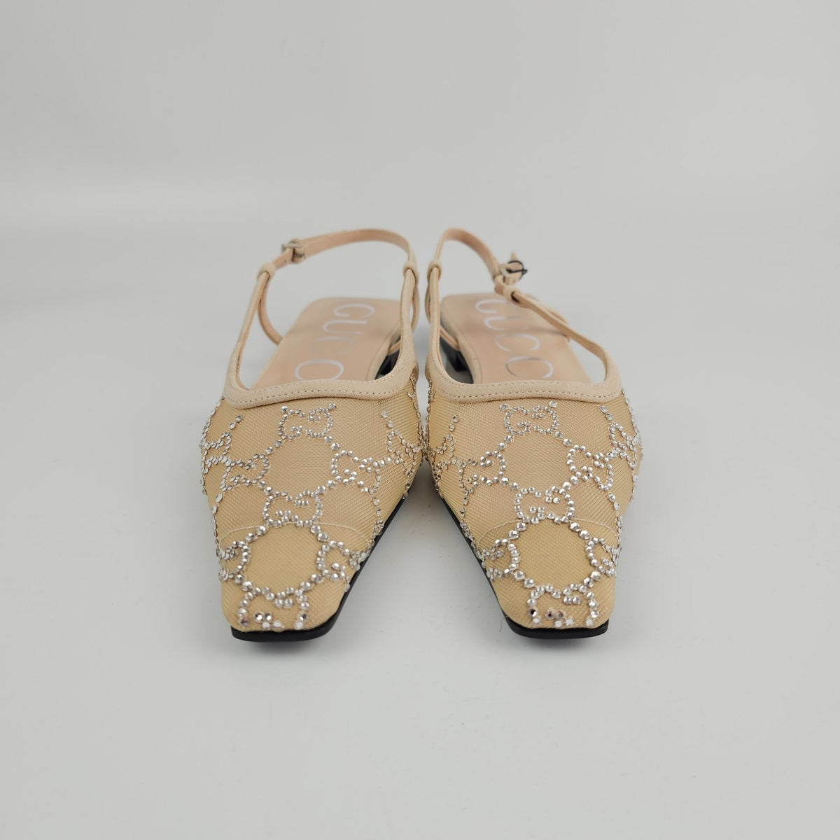 GUCCI Beige With Crystals Ballet Flats New & Authentic