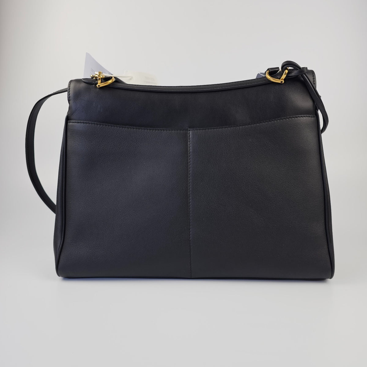 BALENCIAGA Rodeo Medium $4450 Black With Gold Leather Handbag New And Authentic