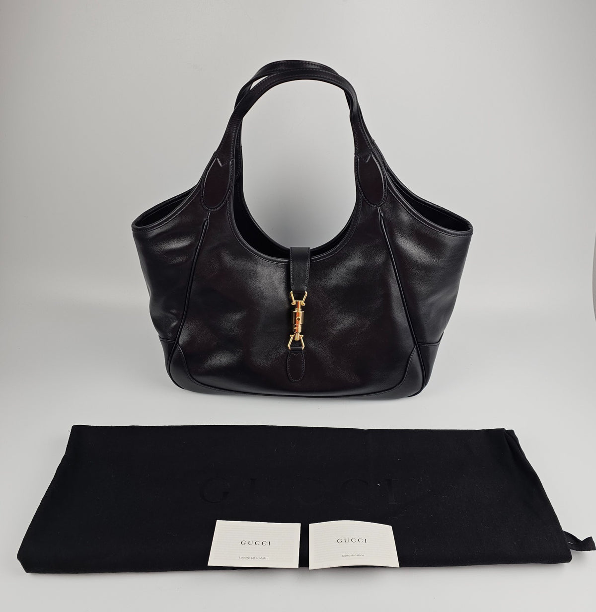 GUCCI $3600 Mercato Medium Black Tote Bag New & Authentic
