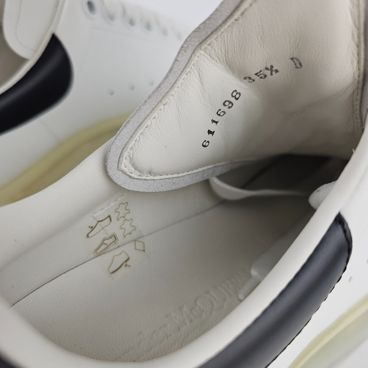 ALEXANDER MCQUEEN Oversized White/Black Air Sole Sneakers New Size 35.5 US 5.5