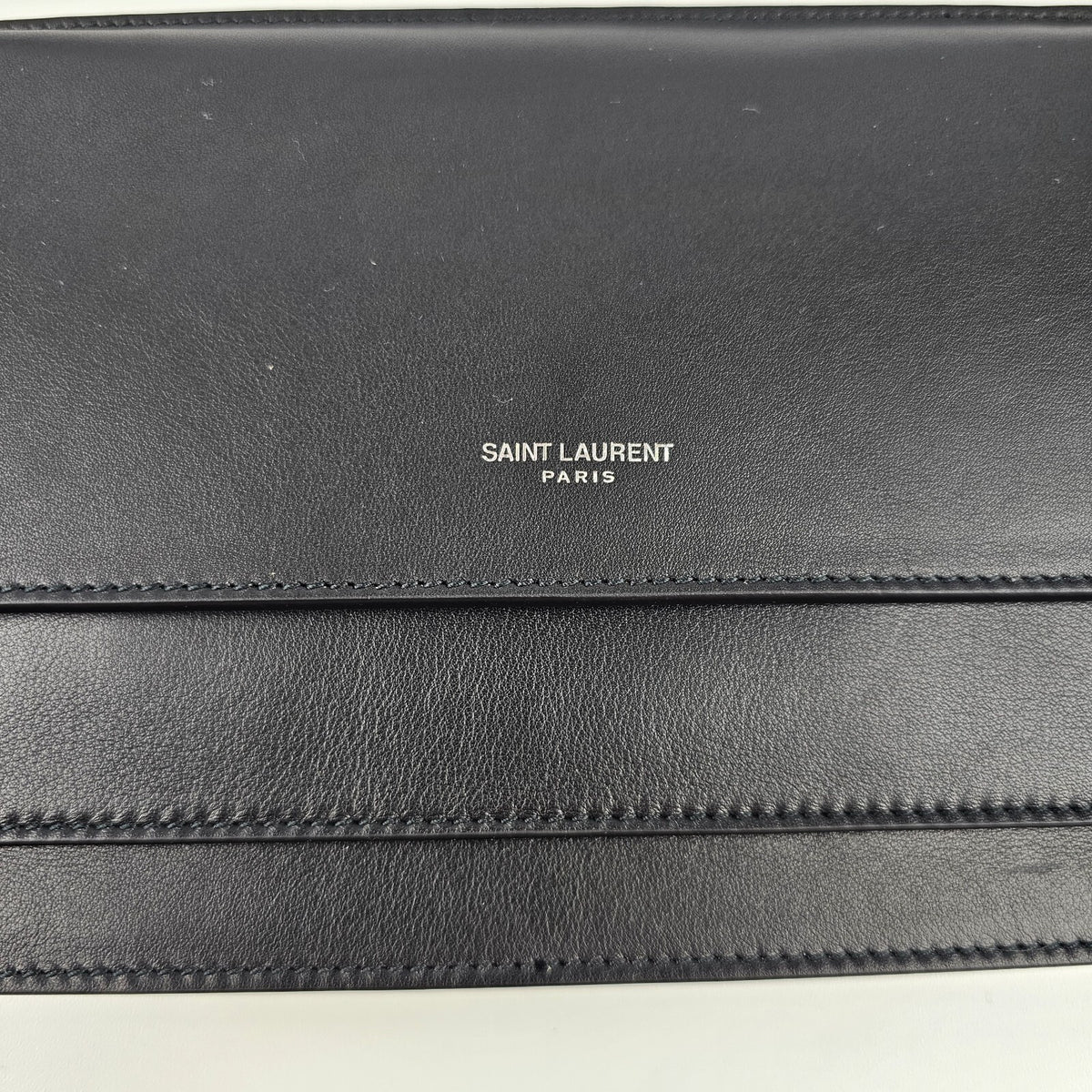 SAINT LAURENT $1450 Black Leather Belt Bag New & Authentic