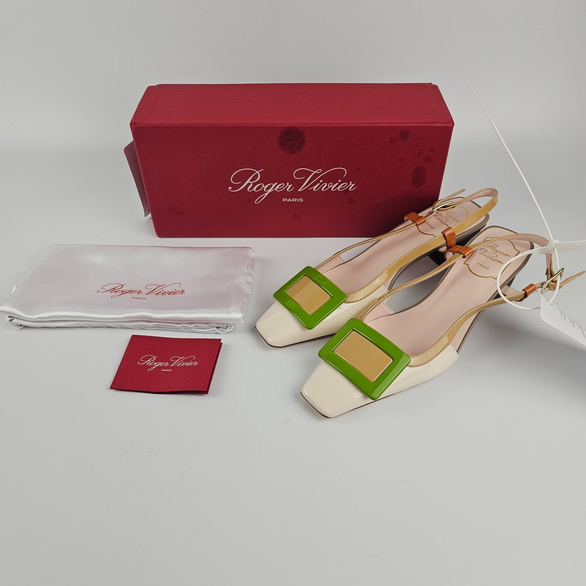 ROGER VIVIER Belle Vivier Multicolor Patent Leather 45mm Pumps Size 39 US 9