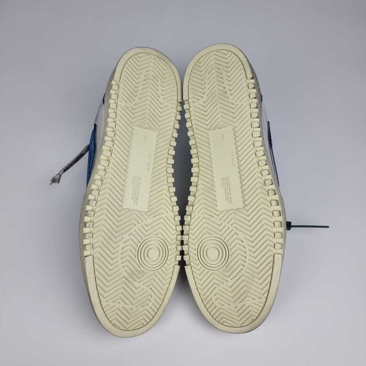 OFF-WHITE 5.0 Men's White And Blue Low Top Sneakers New Size 41 US 8