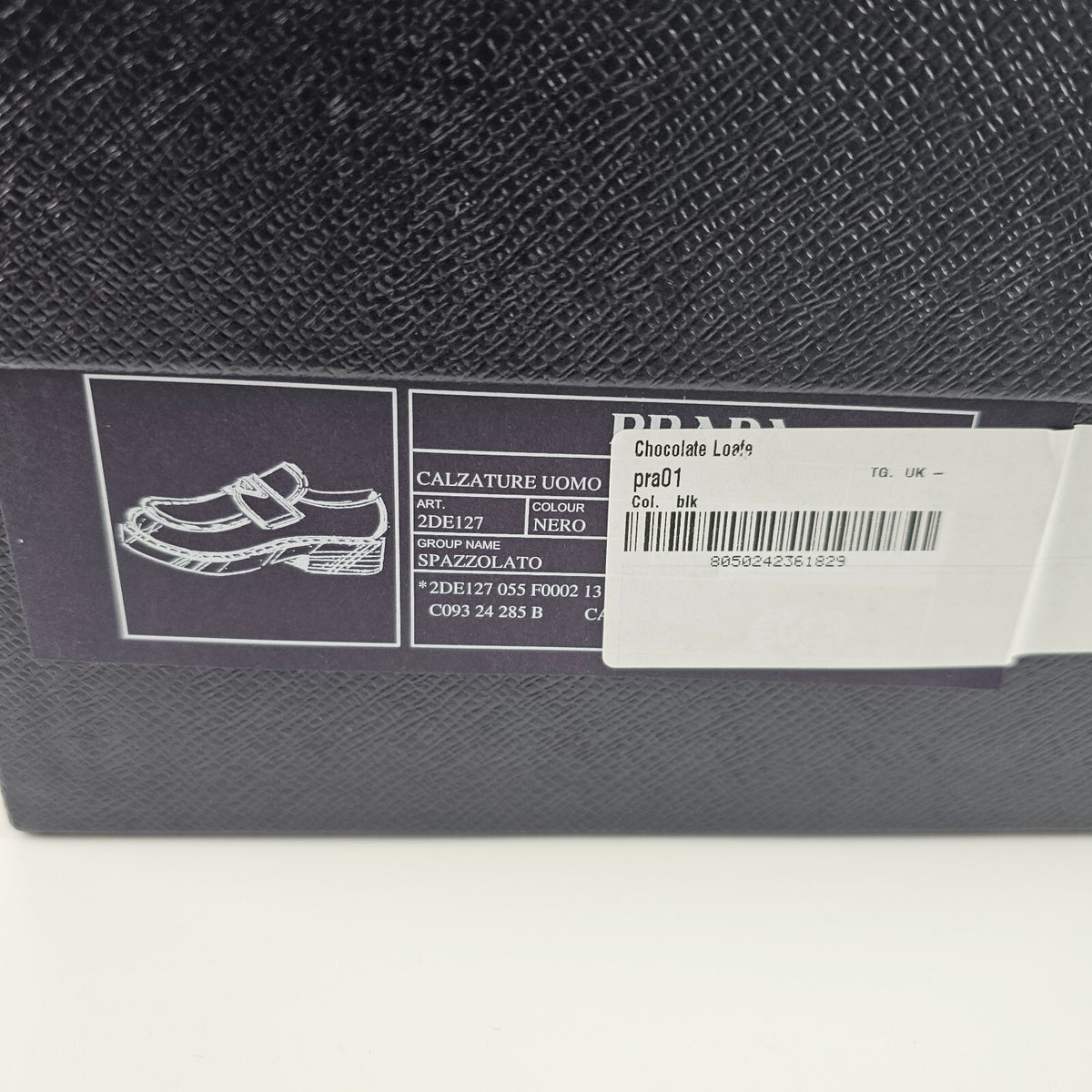 PRADA Chocolate Black Brushed Leather Loafers New And Authentic