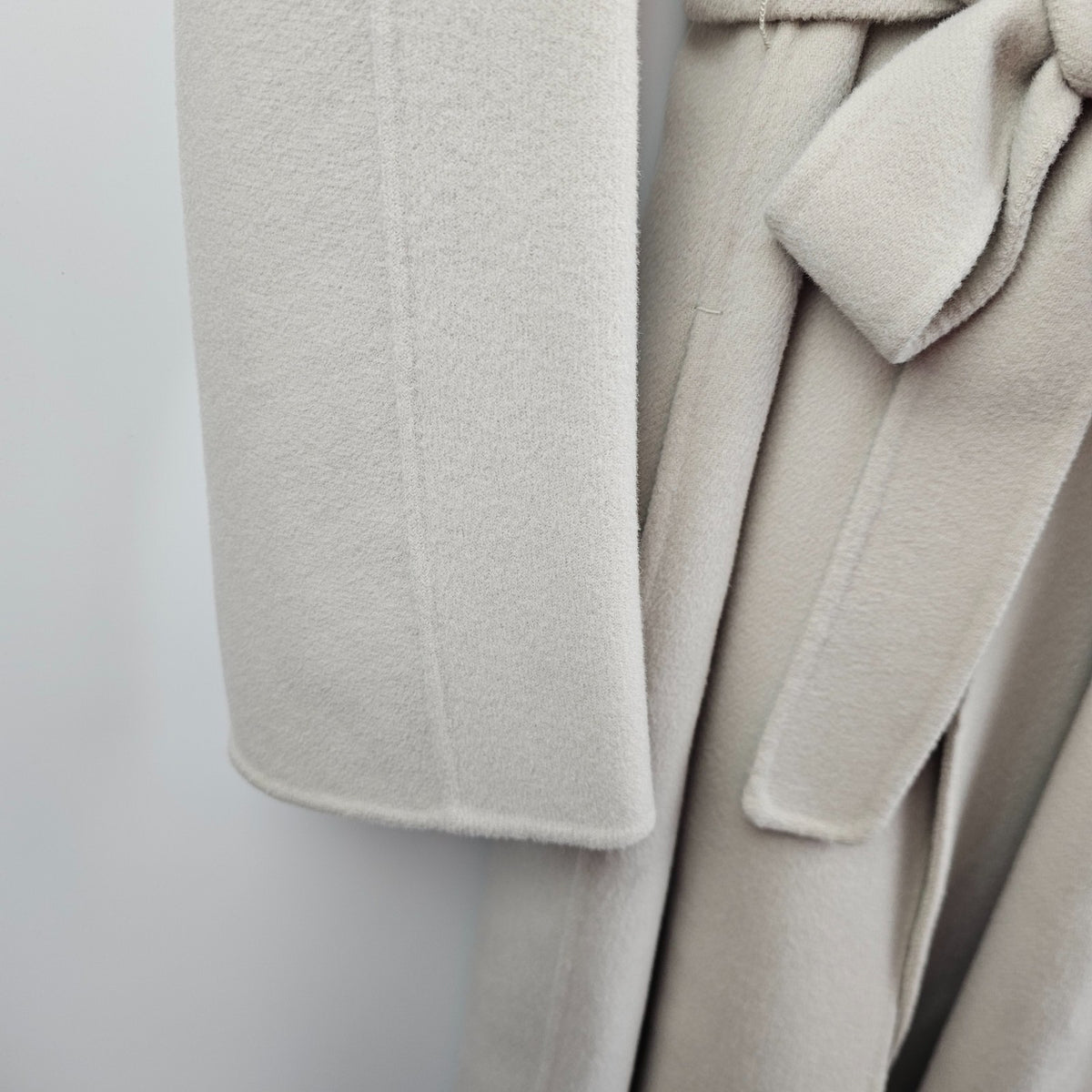 MAX MARA Esturia Belted Marble Gray Wool Long Coat New & Authentic