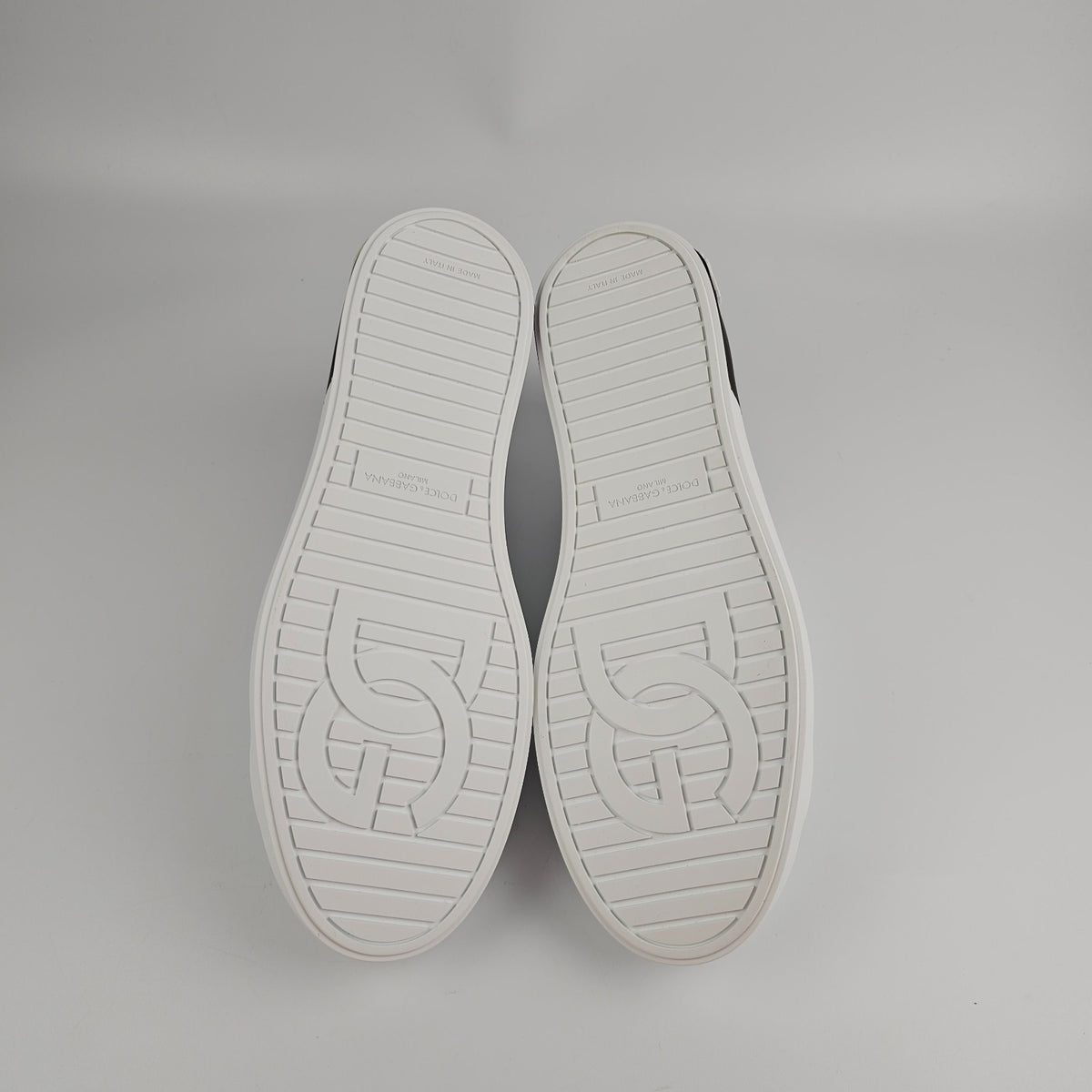 DOLCE&GABBANA Men's Portofino White/Black Leather New & Authentic