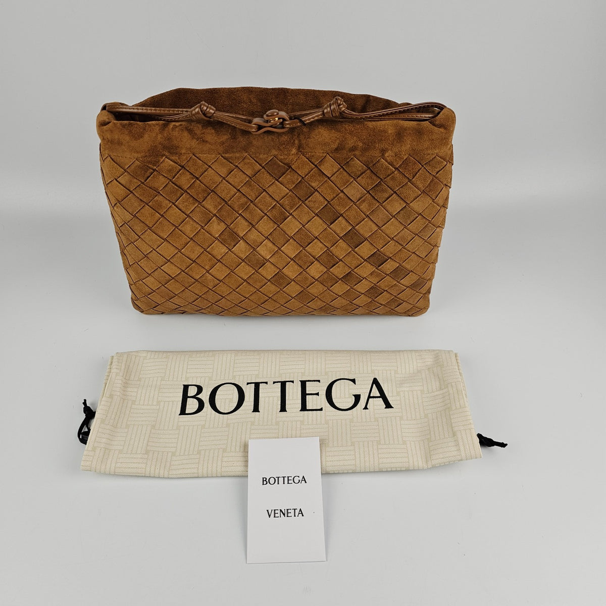 BOTTEGA VENETA Dustbag Amber Suede Handbag New