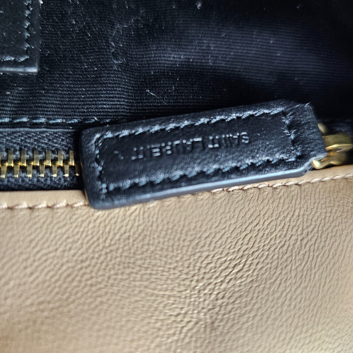 SAINT LAURENT Calypso Small Dark Toffee Plunged Leather Shoulder Bag