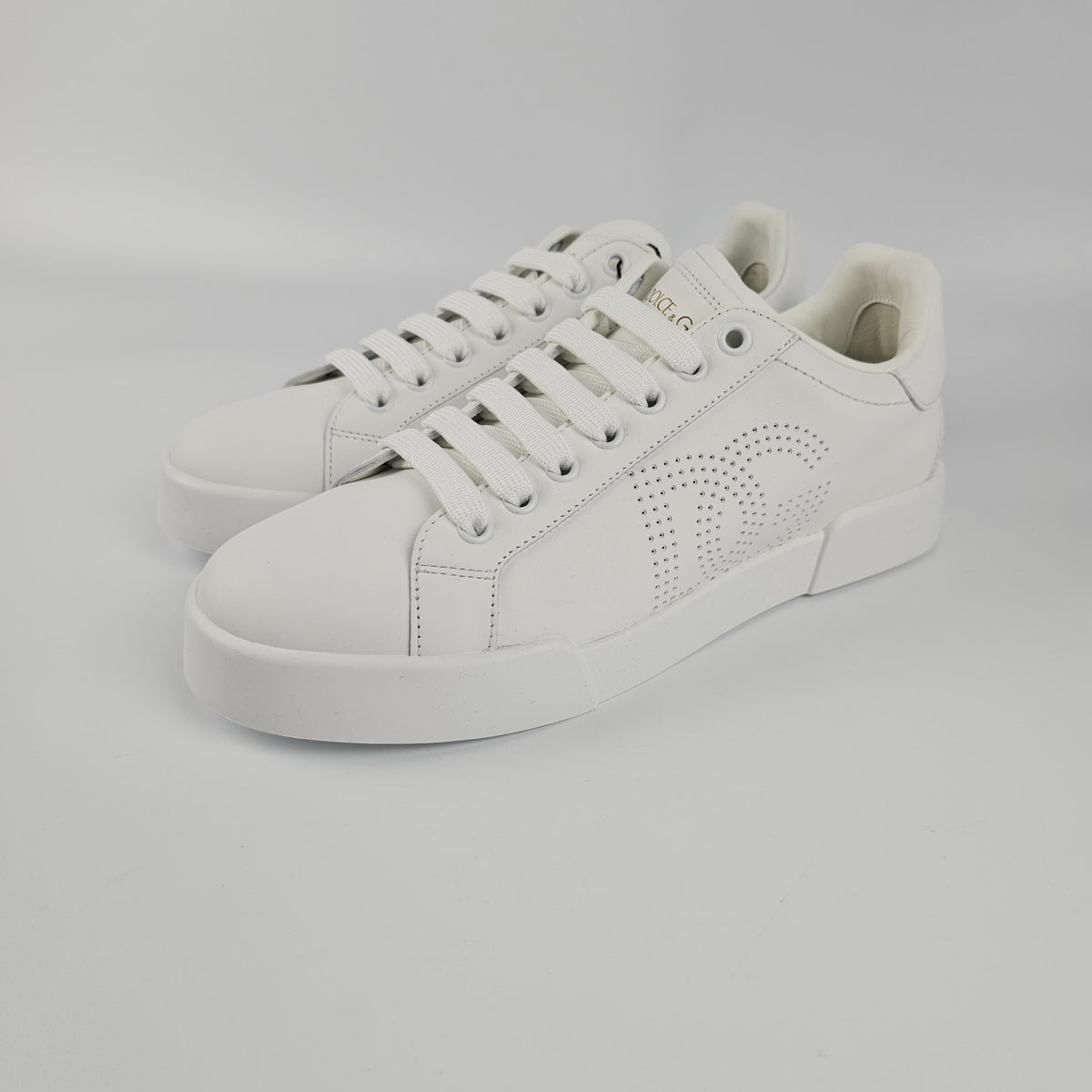 Dolce&Gabbana Portofino $745 Women's White Leather Sneakers New And Authentic