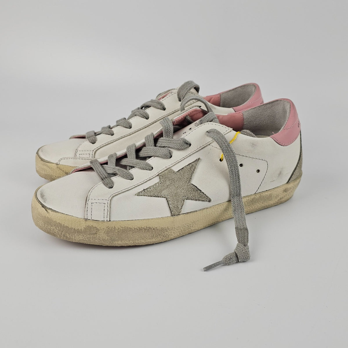 GOLDEN GOOSE Super Star Women's White/Pink Leather Sneakers New