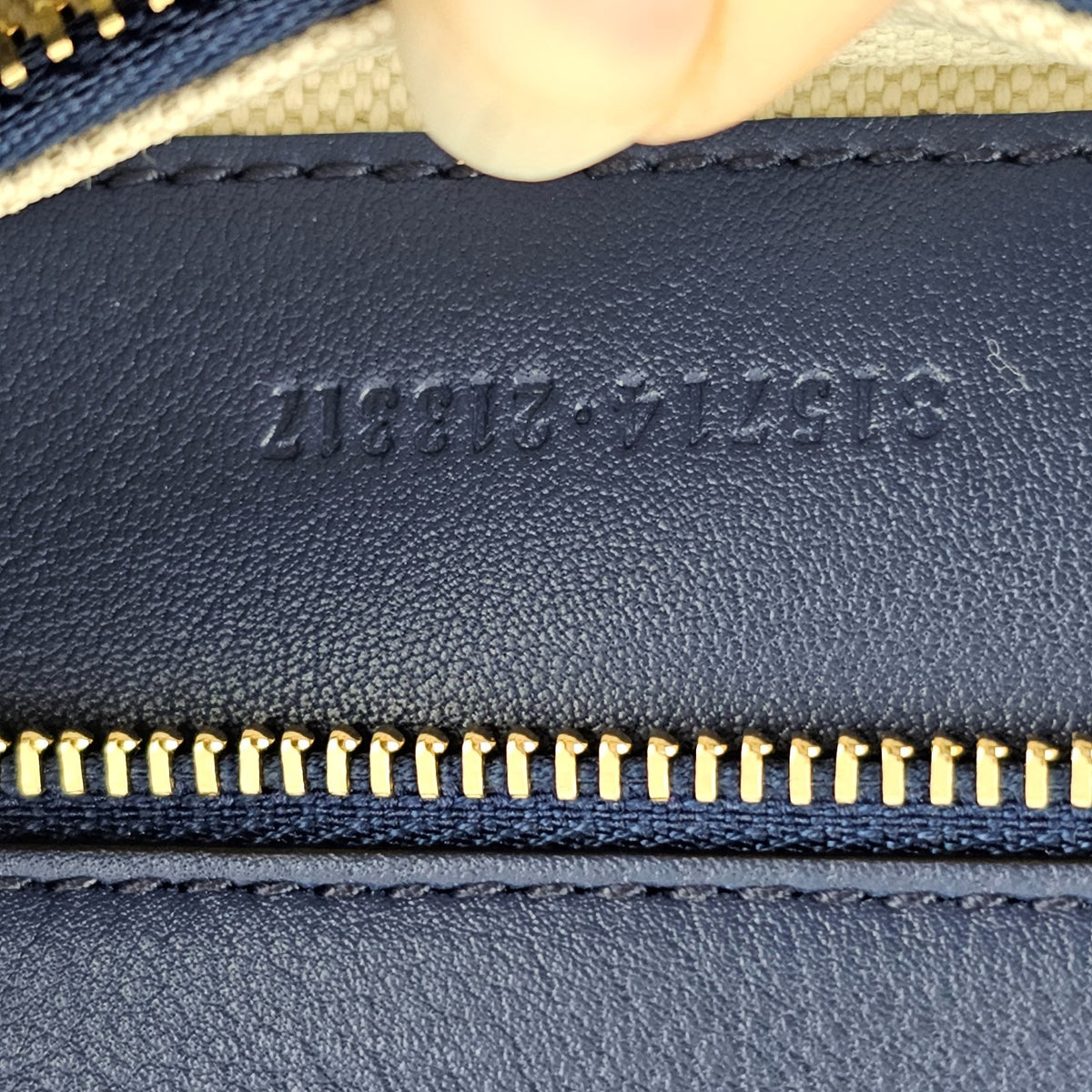 GUCCI Blondie Medium $3900 Blue Leather Top Handle Bag New And Authentic