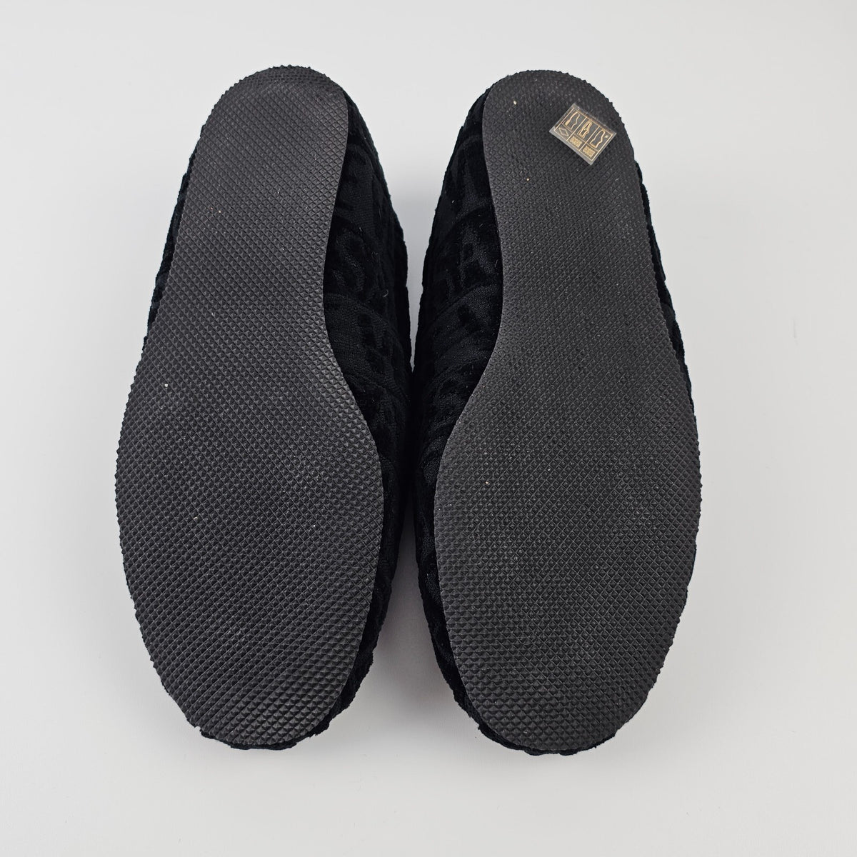VERSACE Allover Black Cotton Slippers New