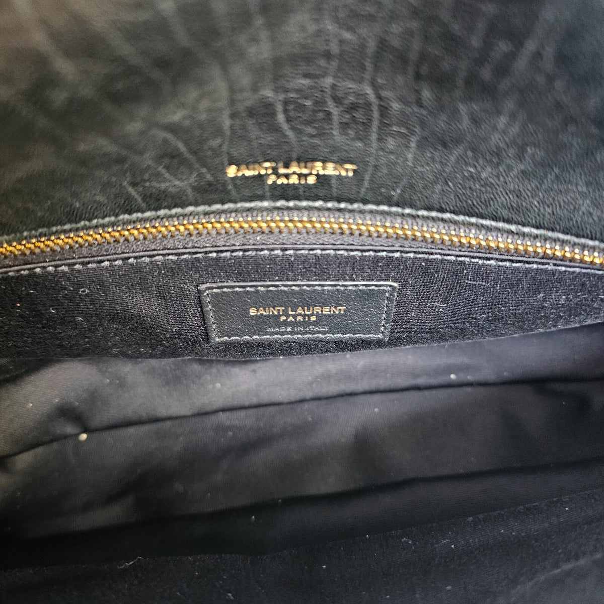 Saint Laurent Calypso Large $3500 Black Grained Lambskin Shoulder Bag New