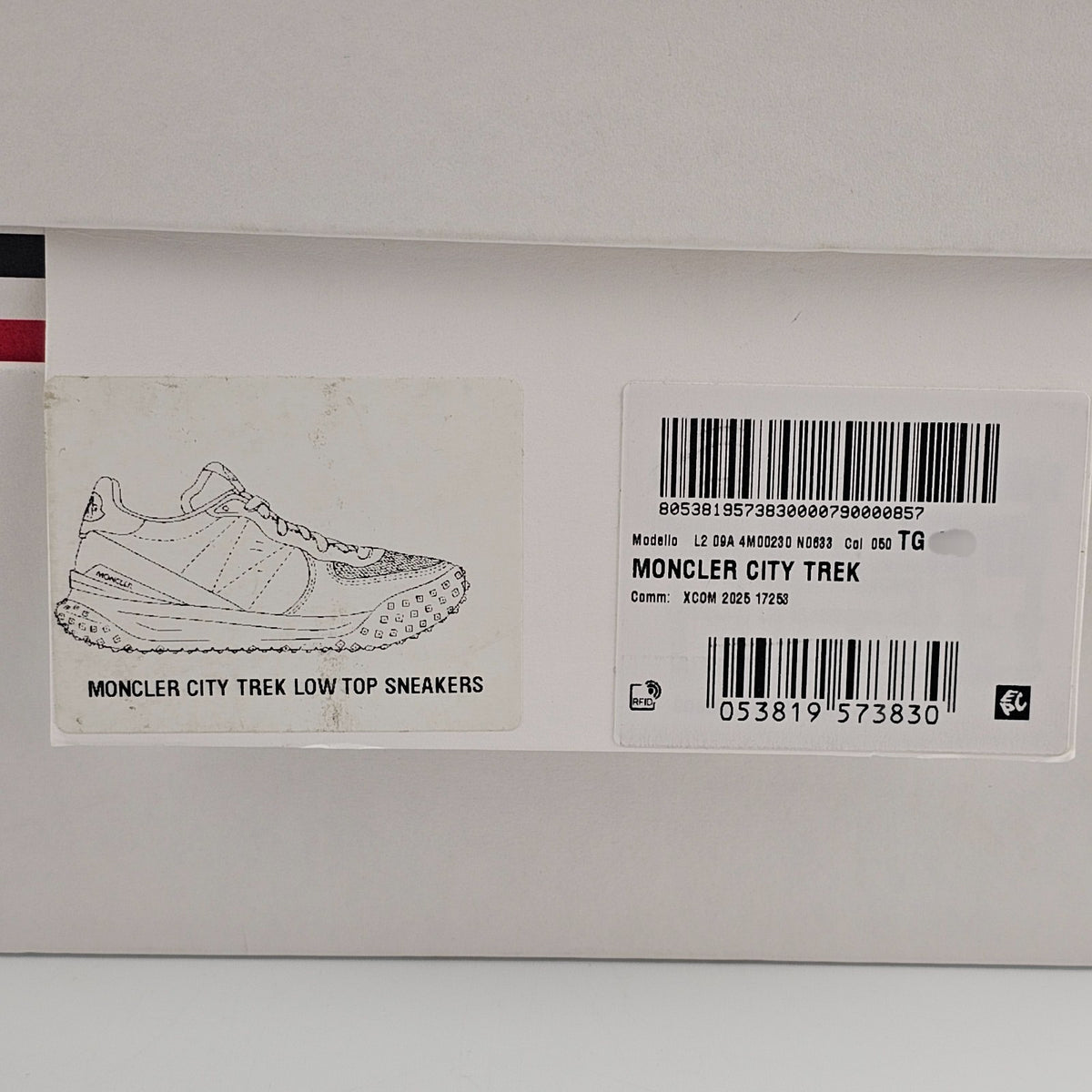 MONCLER $650 City Trek White Ivory Sneakers New & Authentic