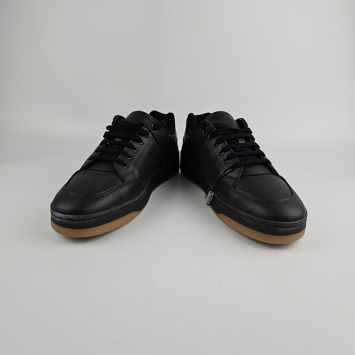 SAINT LAURENT SL/61 $880 Black Perforated Leather Sneakers New And Authentic