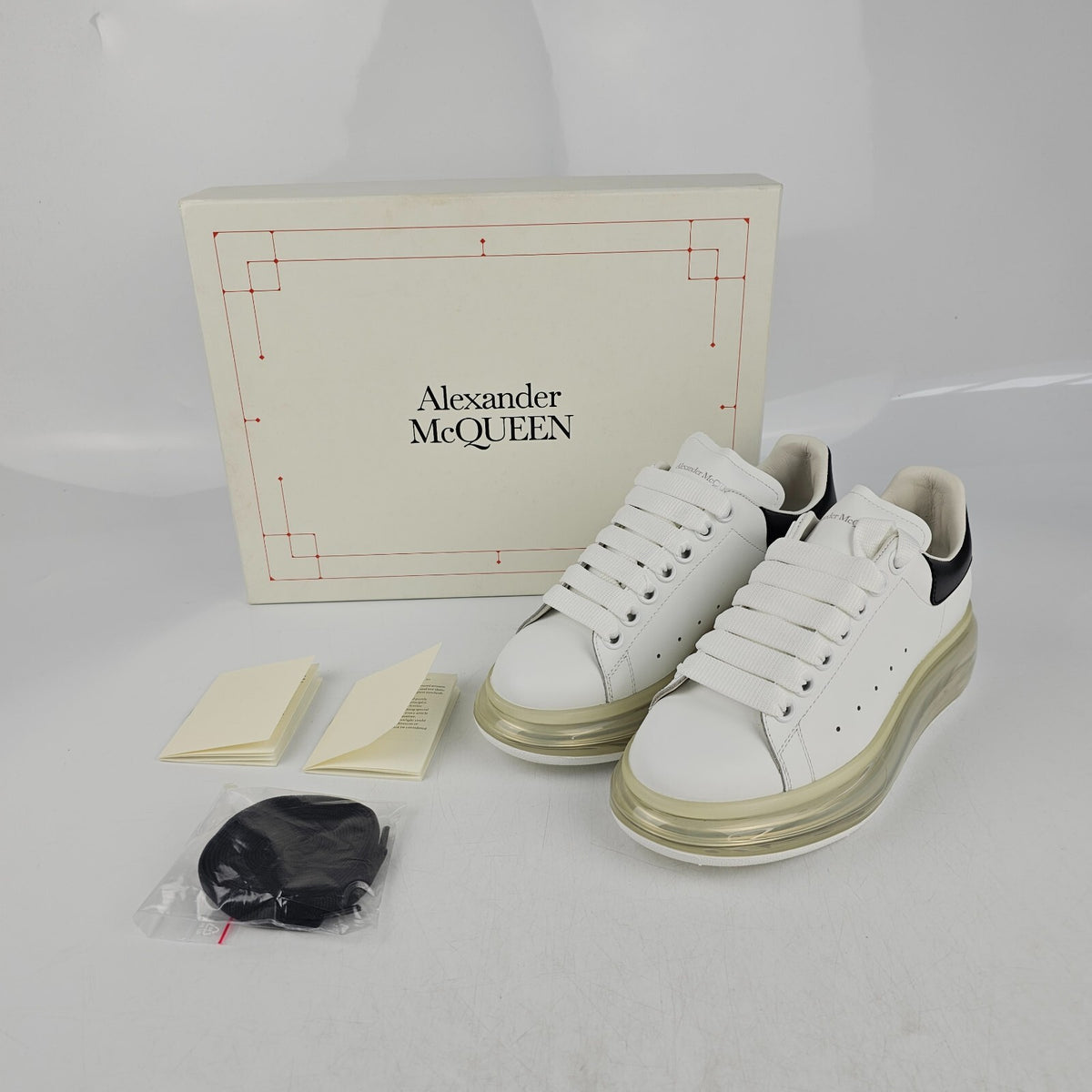 ALEXANDER MCQUEEN Oversized White/Black Air Sole Sneakers New Size 35.5 US 5.5