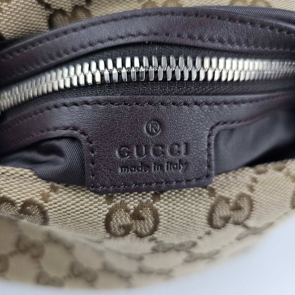 GUCCI $2250 Beige/Dark Brown GG Canvas Small Crossbody Bag New & Authentic