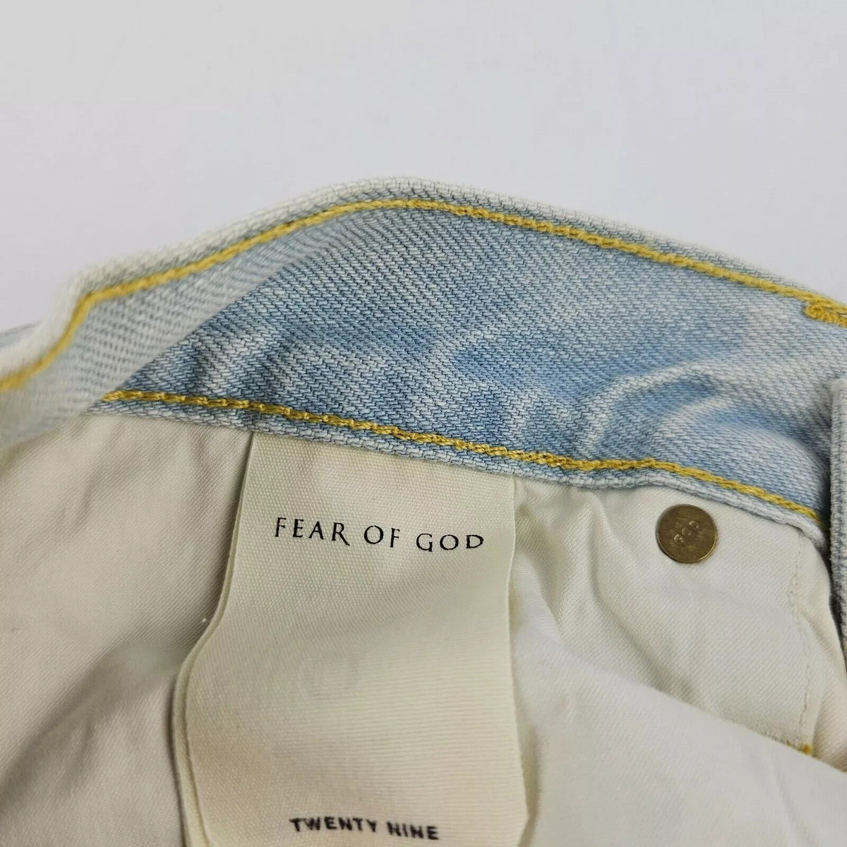 Fear Of God Vintage Selvedge Light Blue Denim Jeans New Size US 29