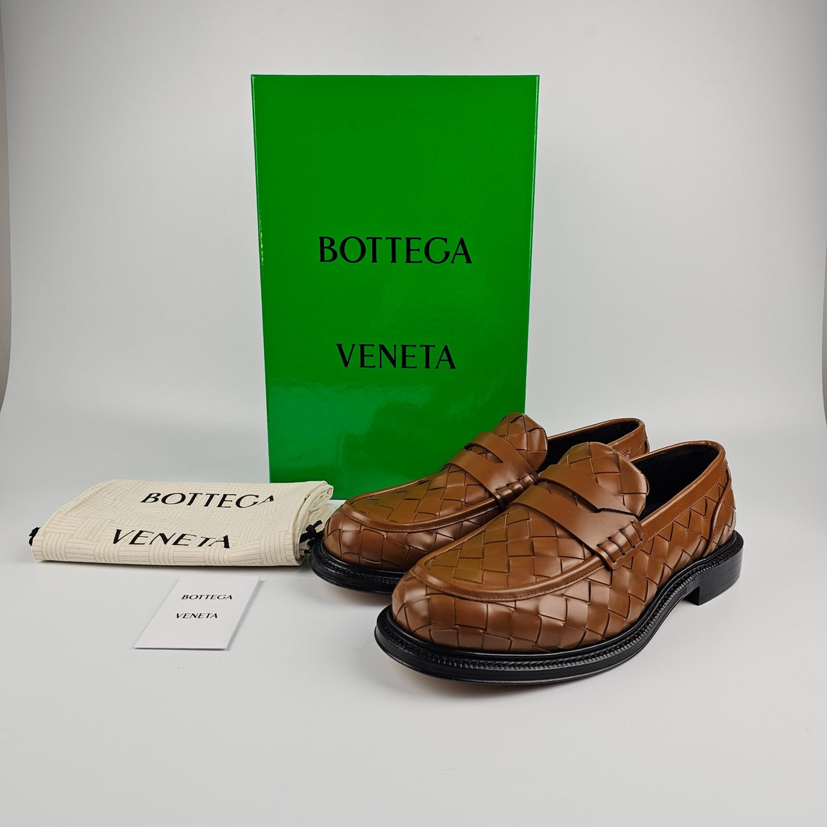 BOTTEGA VENETA James $1700 Brown Loafers New & Authentic