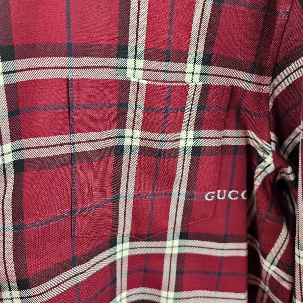 GUCCI $1550 Multicolor Tartan shirt New & Authentic