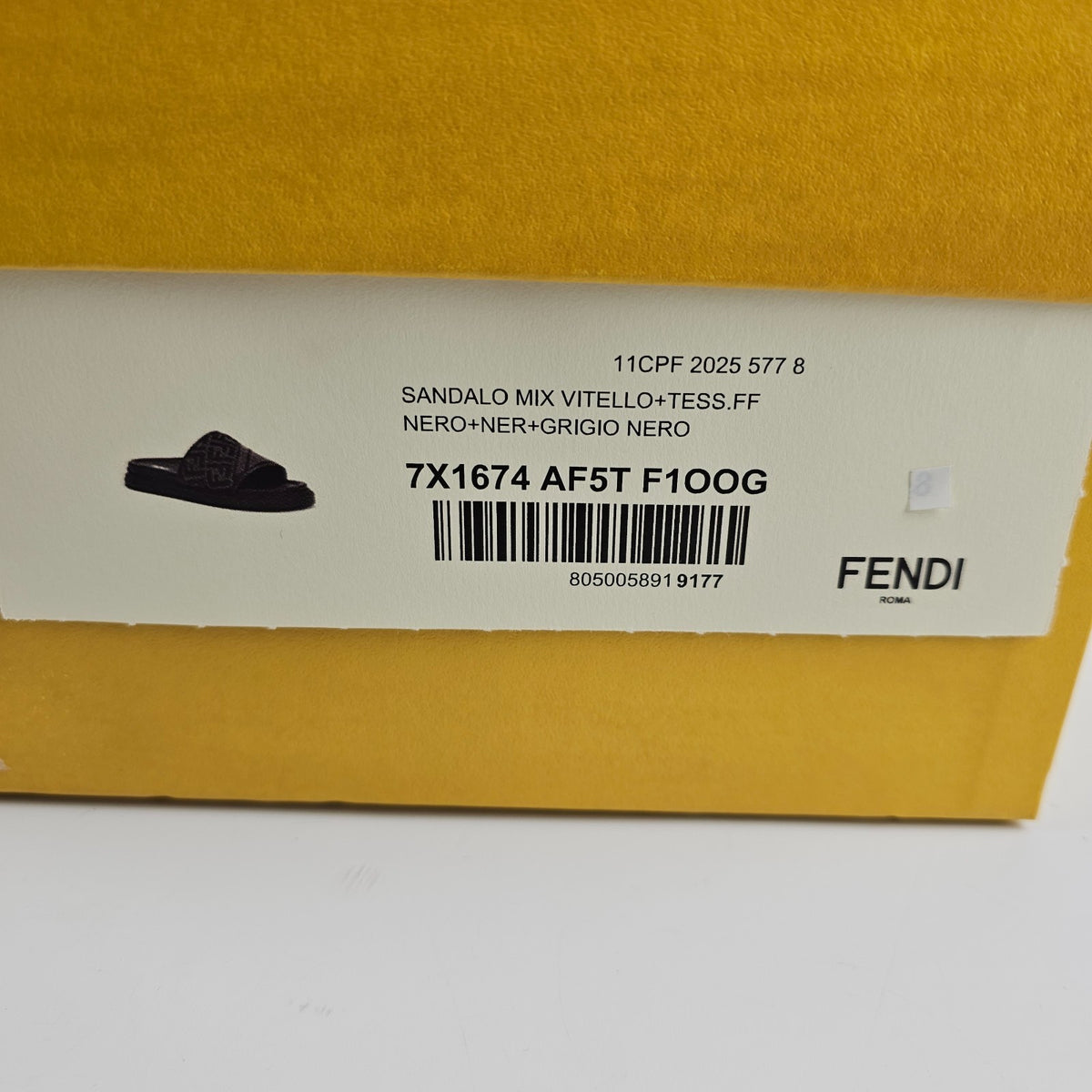 FENDI Diagonal $595 Gray Slides New & Authentic