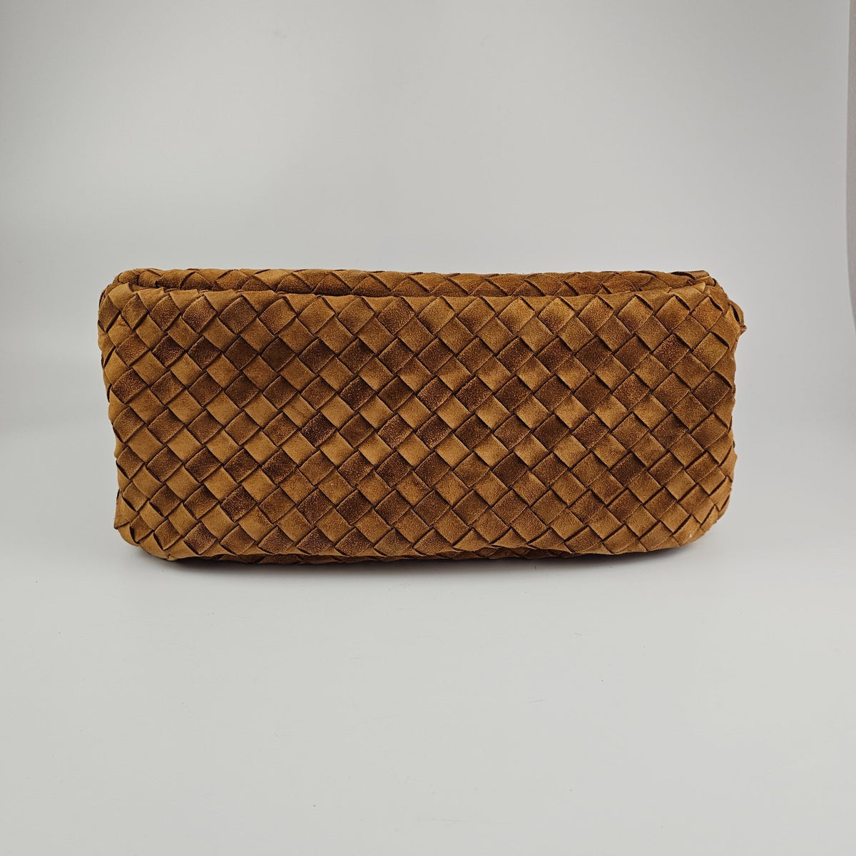 BOTTEGA VENETA Campana Large $6200 Amber Suede Top Handle Bag New & Authentic