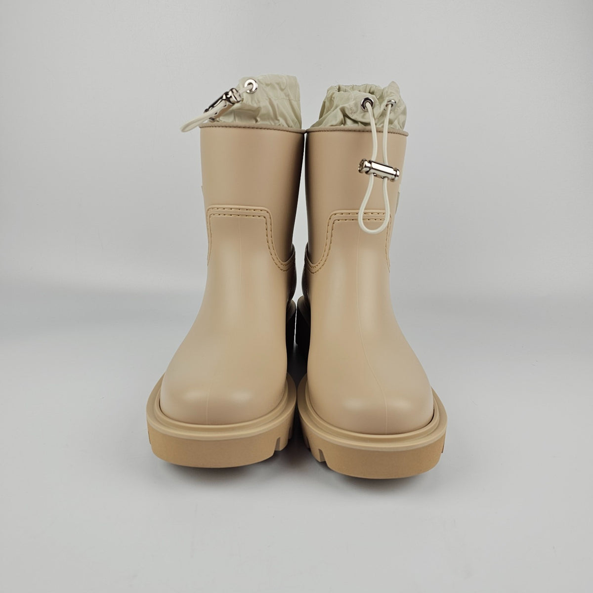 MONCLER Kickstream Beige Rain Boots New