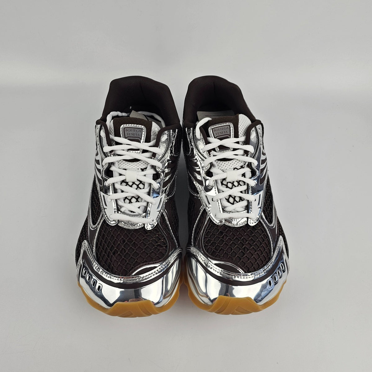 BOTTEGA VENETA Men's Orbit Fondant/Silver Sneakers New & Authentic