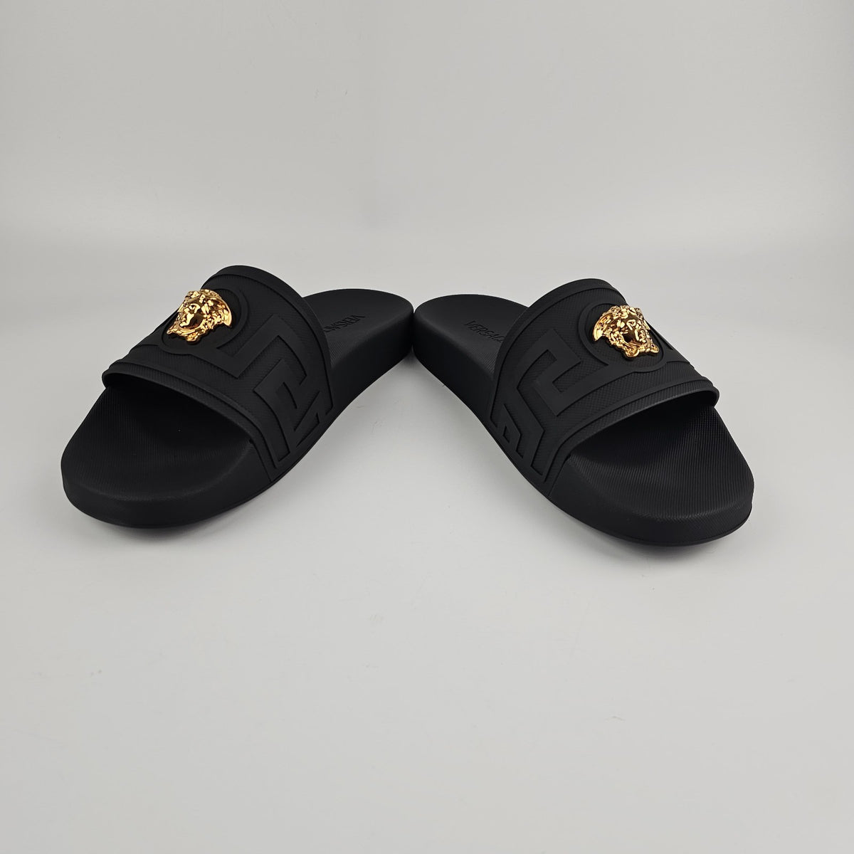 VERSACE La Medusa Men's Black Slide Sandals New & Authentic