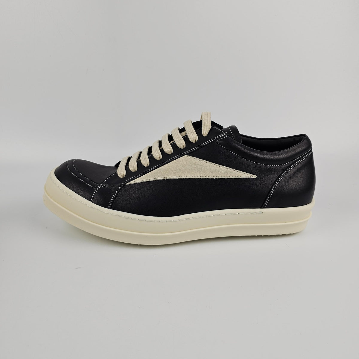 RICK OWENS Temple $1065 Black/Milk Vintage Sneakers New & Authentic
