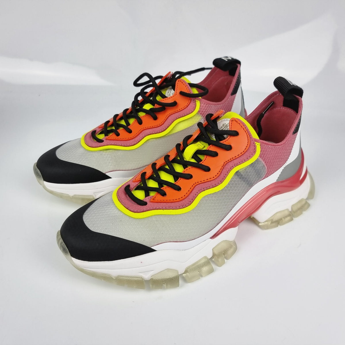 MONCLER Leave No Trace White/Pink Sneakers New Size 40 US 10