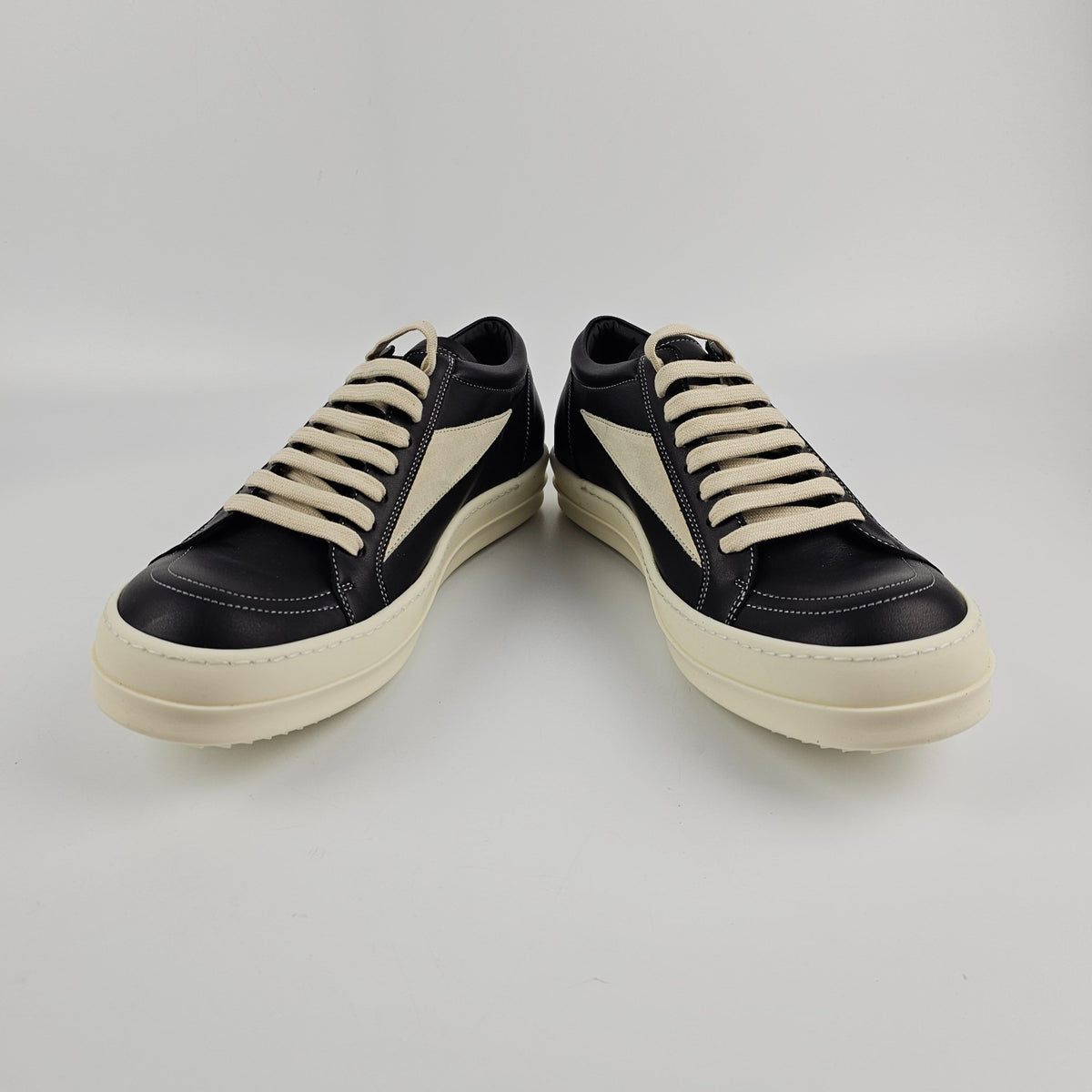 RICK OWENS Temple $1065 Black/Milk Vintage Sneakers New & Authentic
