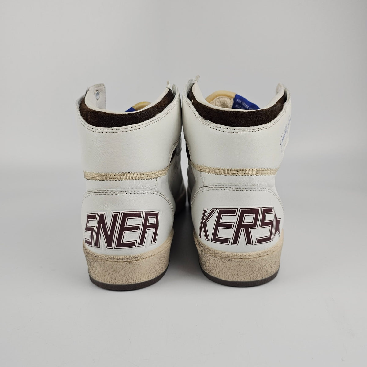 GOLDEN GOOSE SKY Star Men's White/Chocolate Leather Sneakers New
