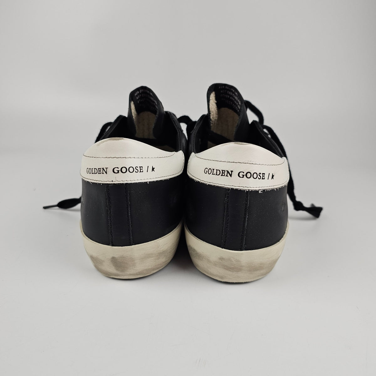 GOLDEN GOOSE Super Star Men's Black/WhiteLeather Low Top Sneakers New
