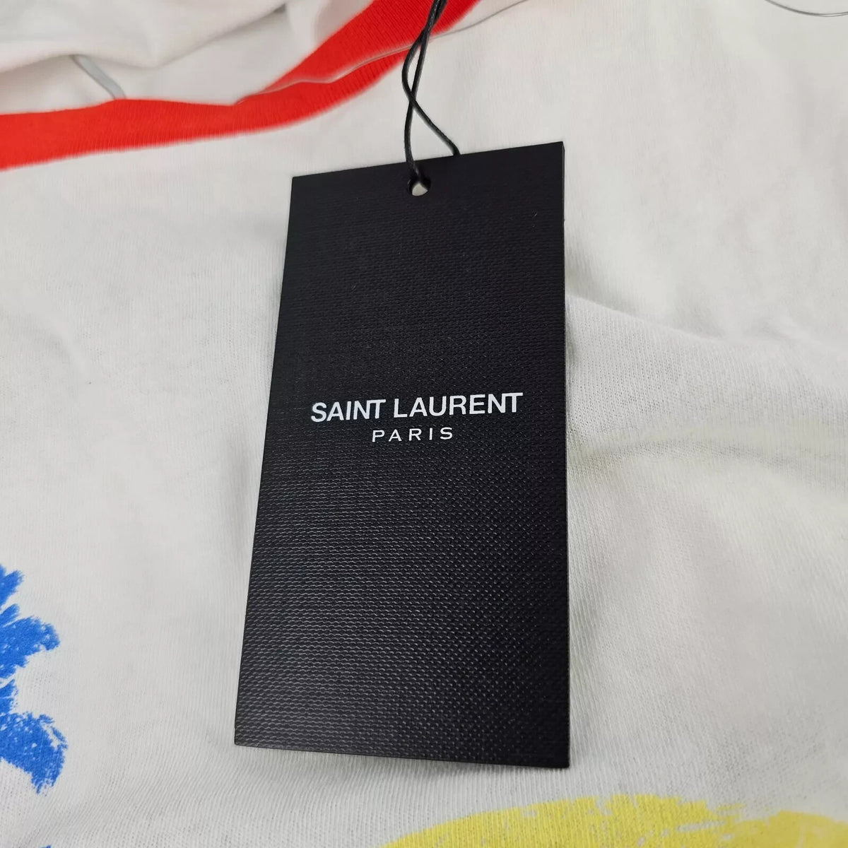 SAINT LAURENT Men's White Waiting For Sunset T-shirt New Size XS