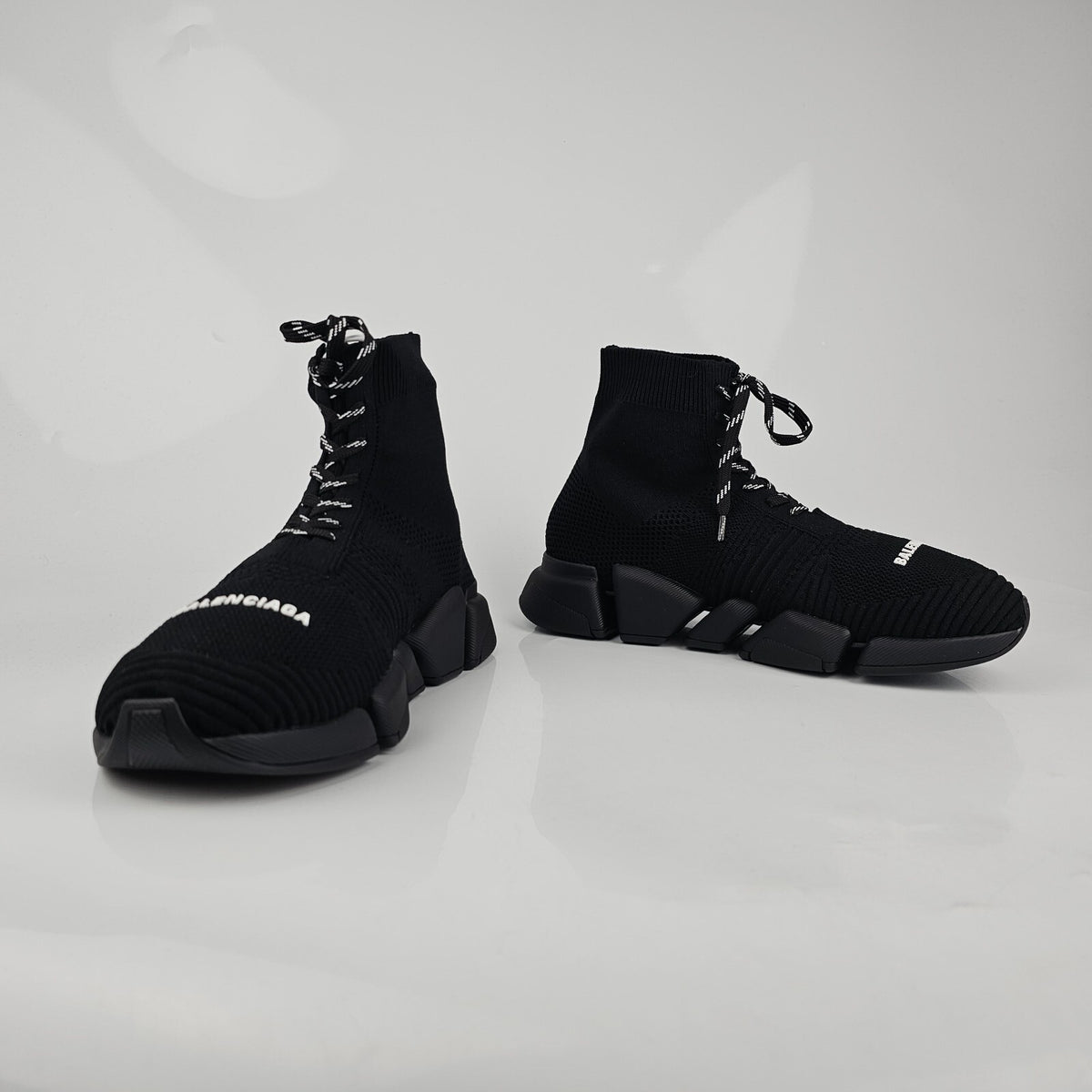 BALENCIAGA Speed 2 Men's Black Laced Sneakers New