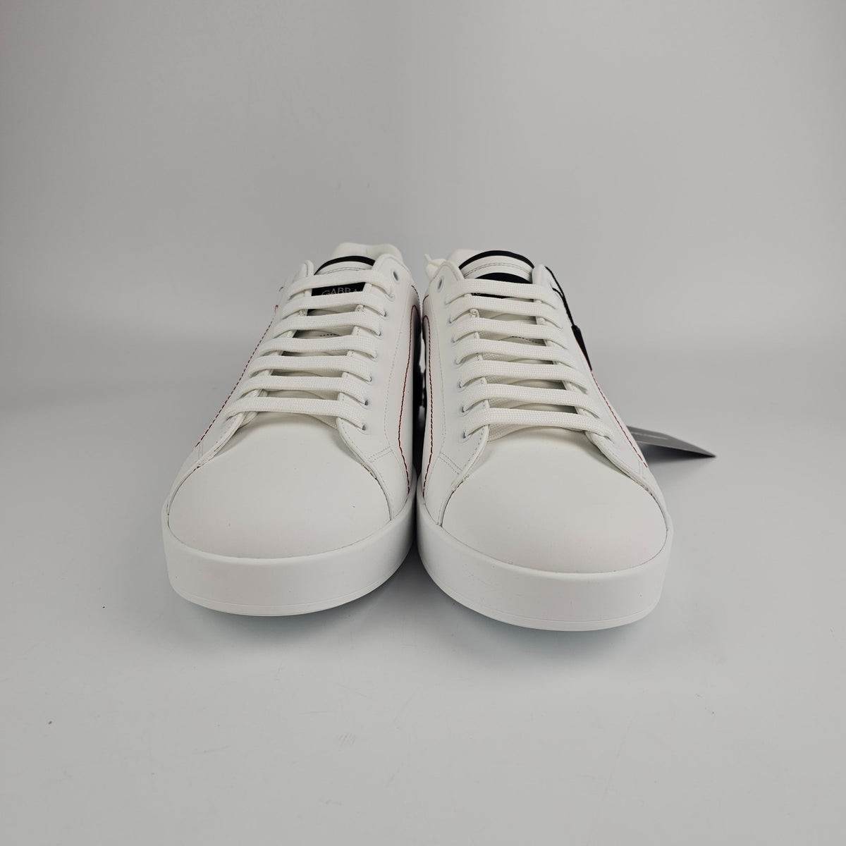 DOLCE&GABBANA Men's Portofino White/Black Leather New & Authentic