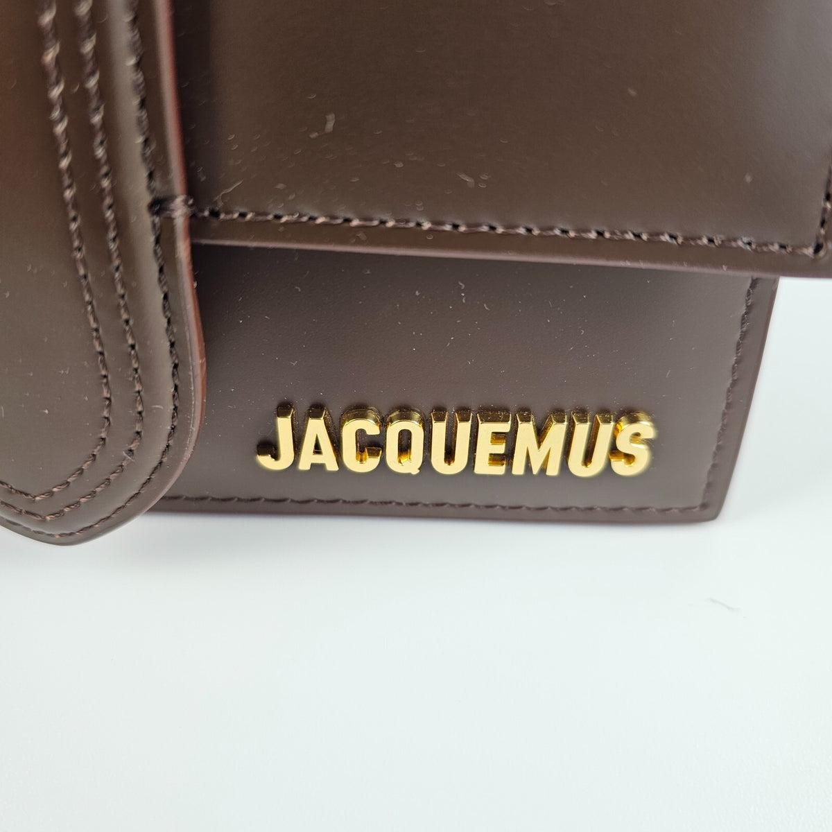 JACQUEMUS The Bambino $820 Brown Leather Flap Small Shoulder Bag New/Authentic