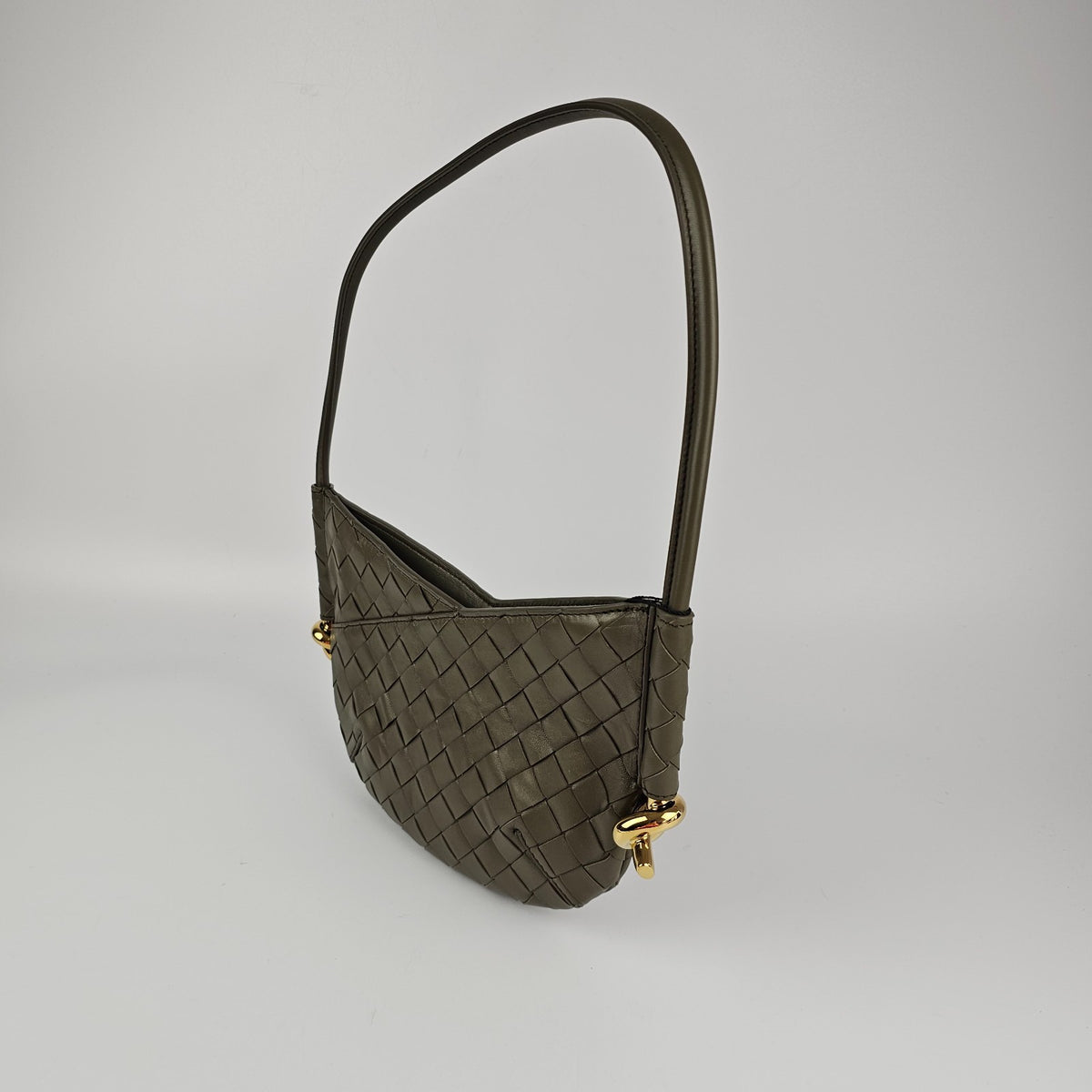 BOTTEGA VENETA Solstice Baby $2300 Cypress Leather Shoulder Bag New