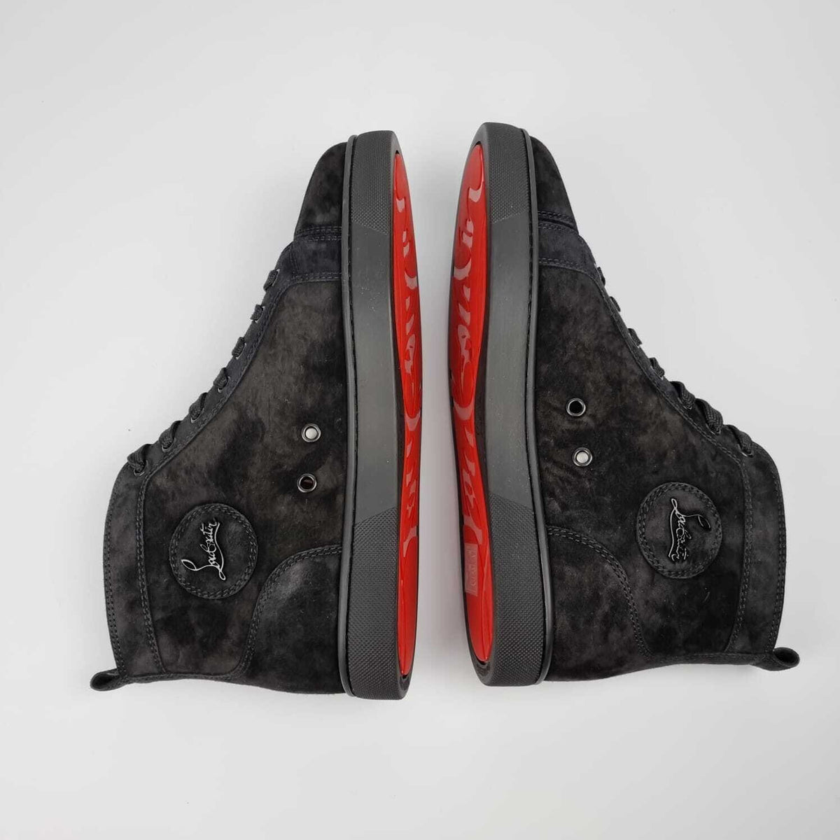 CHRISTIAN LOUBOUTIN Louis Orlato Suede Black Sneakers New Size 39.5 US 6.5