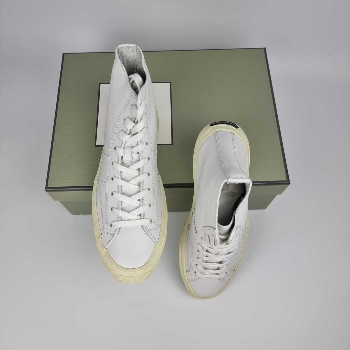 TOM FORD Cambridge White Leather High Top Sneakers New Size US 10 EU 43